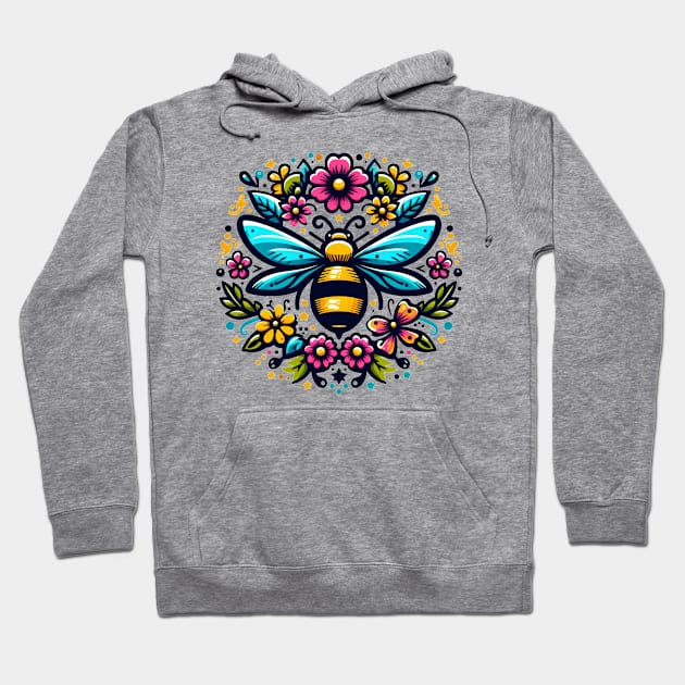 Flower Bee Hoodie by WolfeTEES